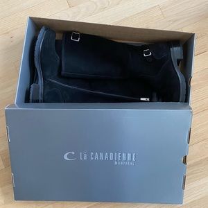 Black waterproof suede La Canadienne boots (size 9)